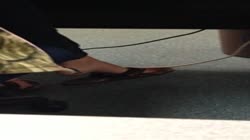 Candid Teen Flip Flop Shoeplay Dangling Feet 1